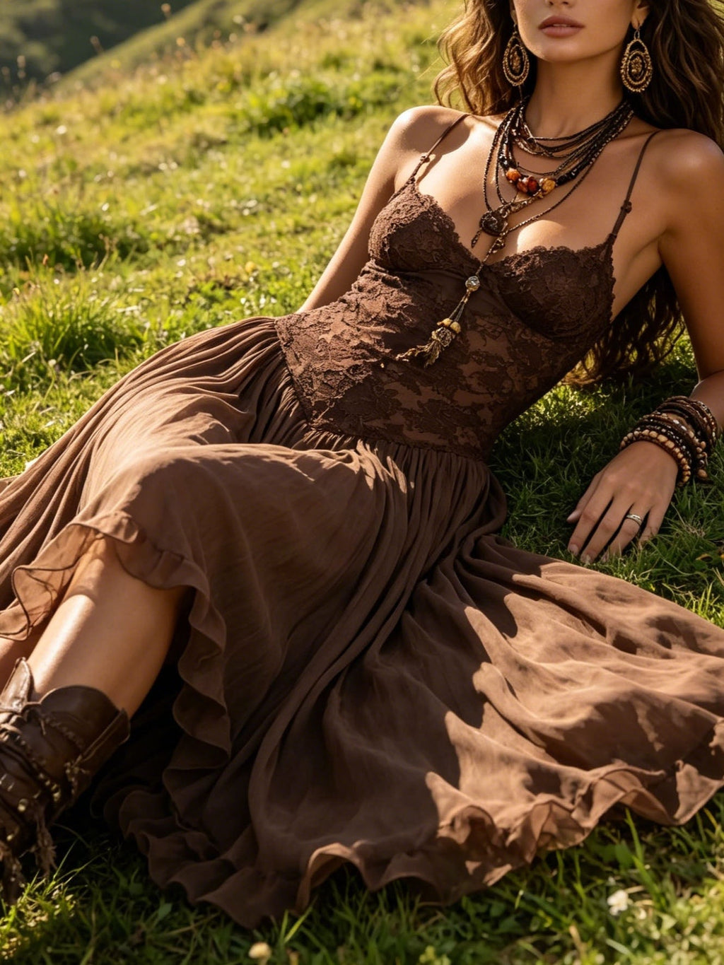 Aurore Robe Cacao Romance