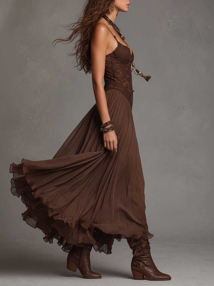 Aurore Robe Cacao Romance