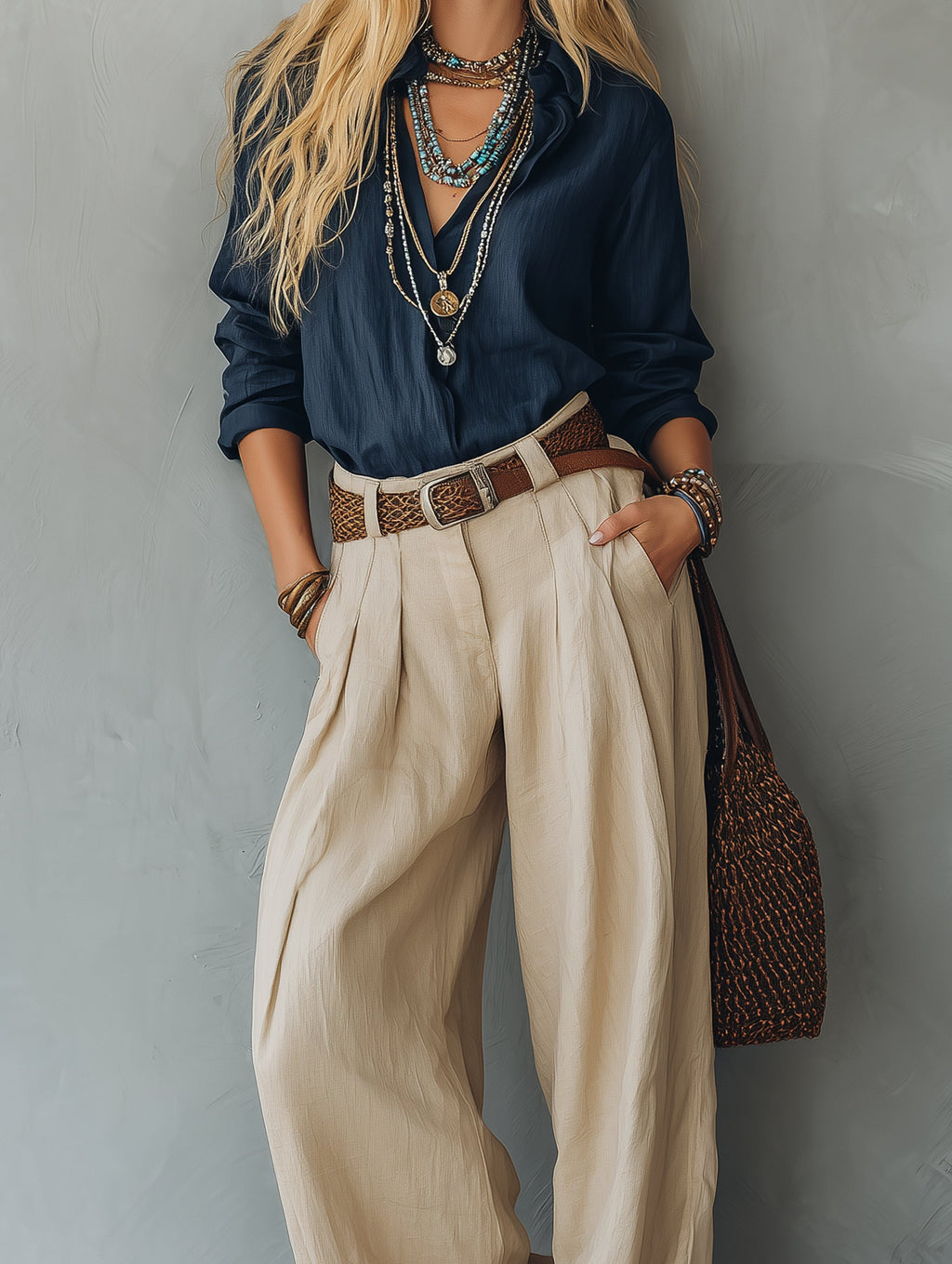 Alizee Ensemble élégant avec ceinture et pantalon de costume