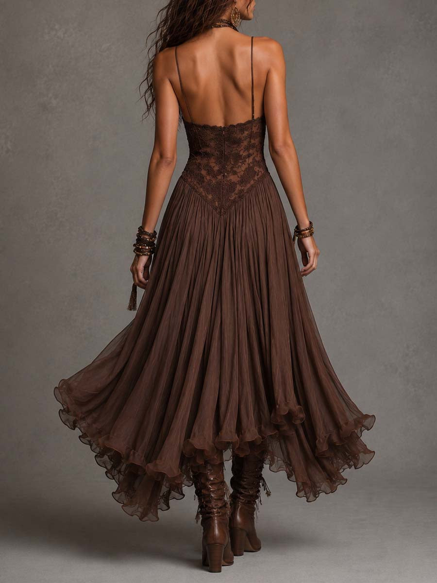 Aurore Robe Cacao Romance