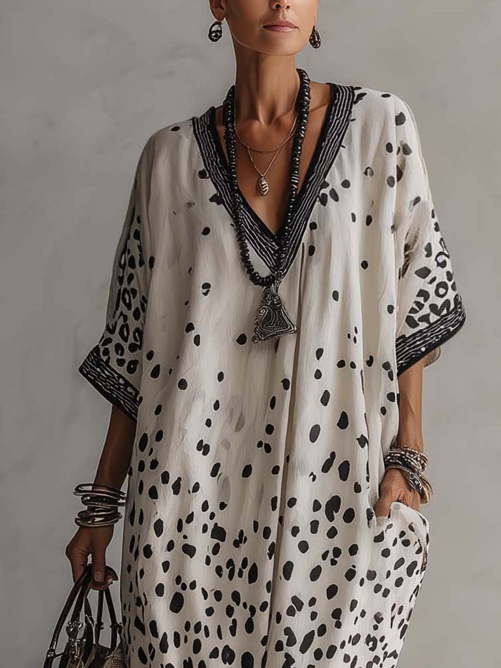 Roxane Flowing Animal-Print Dress