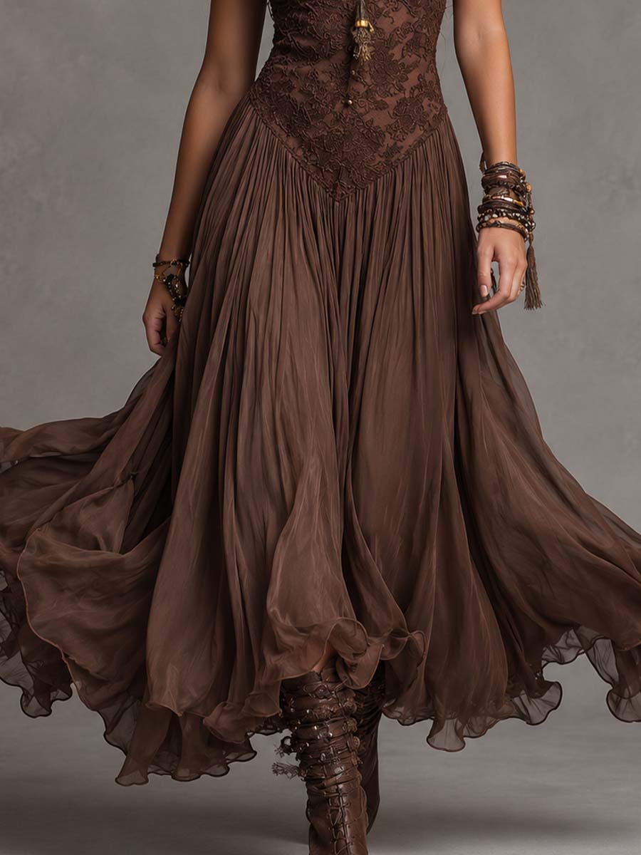 Aurore Robe Cacao Romance