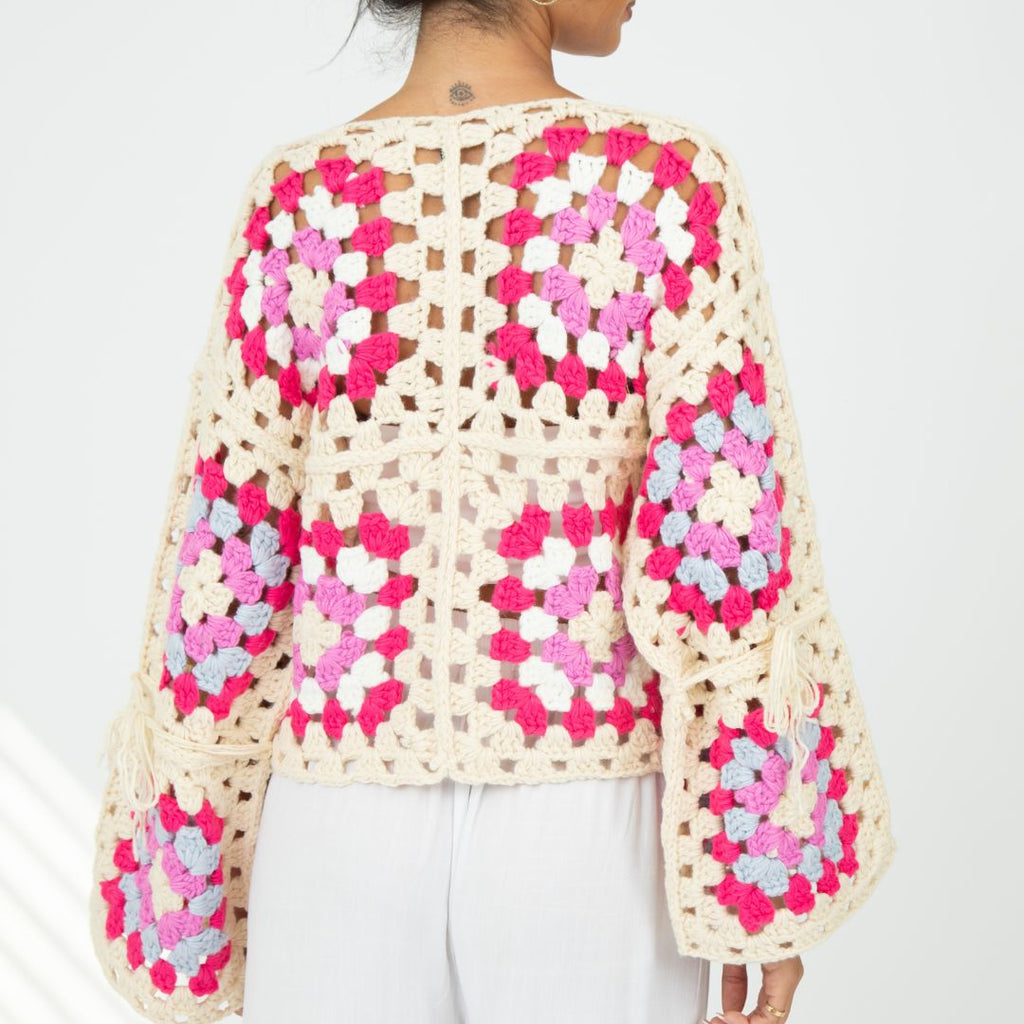 Cardigan bohème fait main