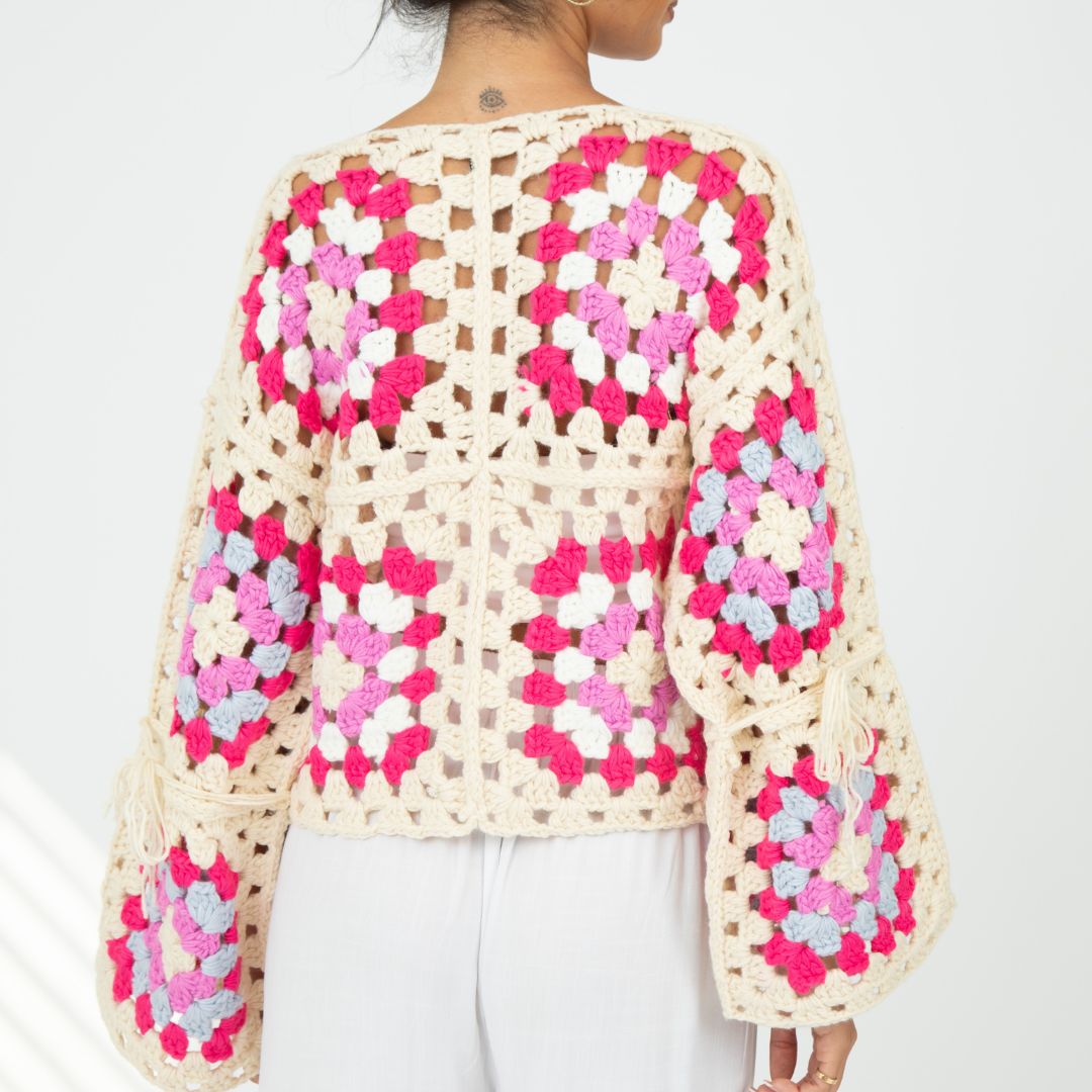 Cardigan bohème fait main