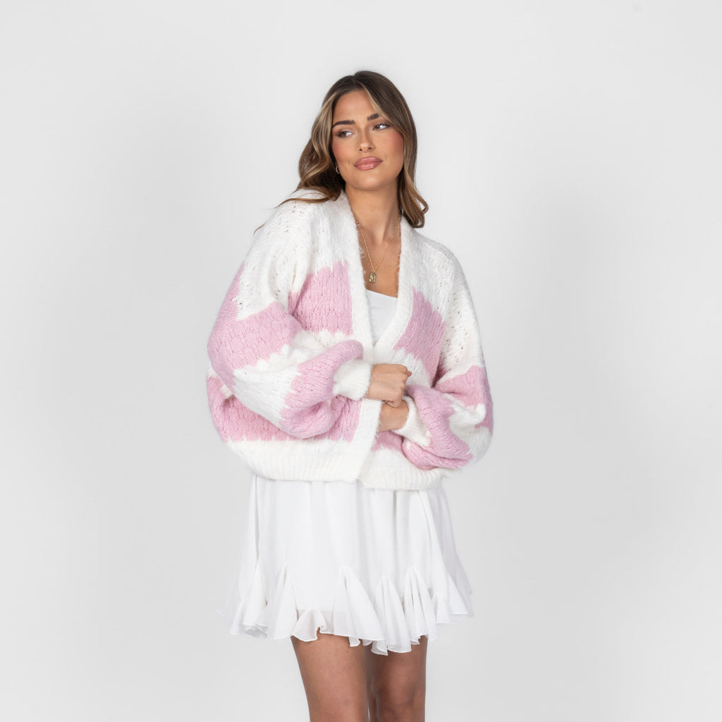 Cardigan oversize à rayures audacieuses