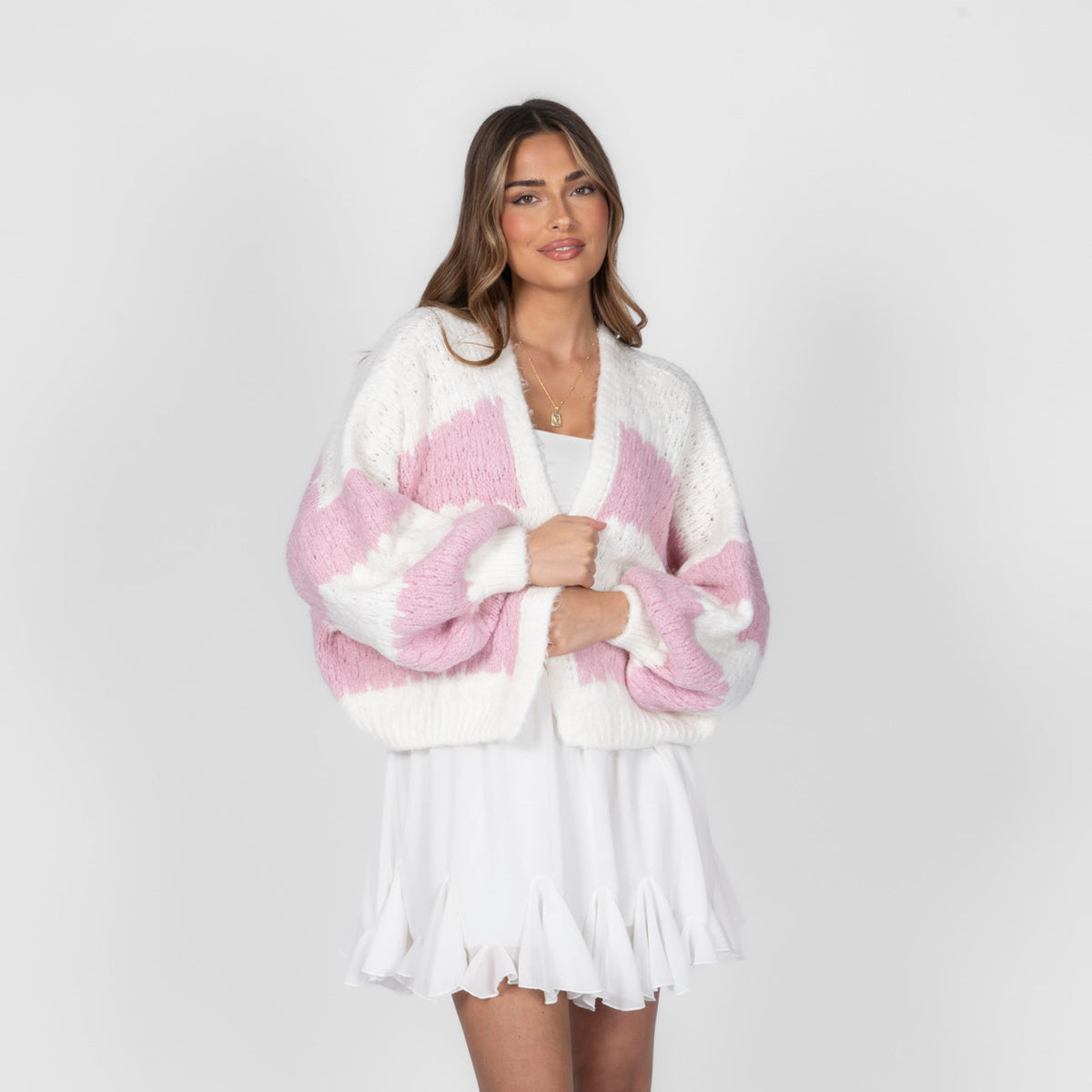 Cardigan oversize à rayures audacieuses