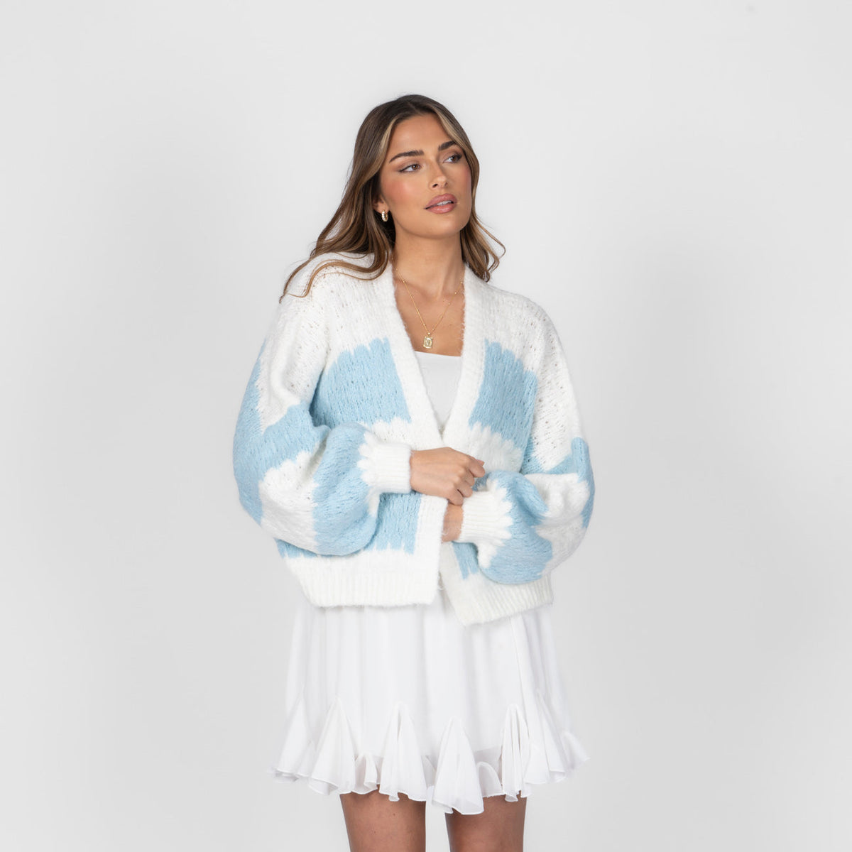 Cardigan oversize à rayures audacieuses