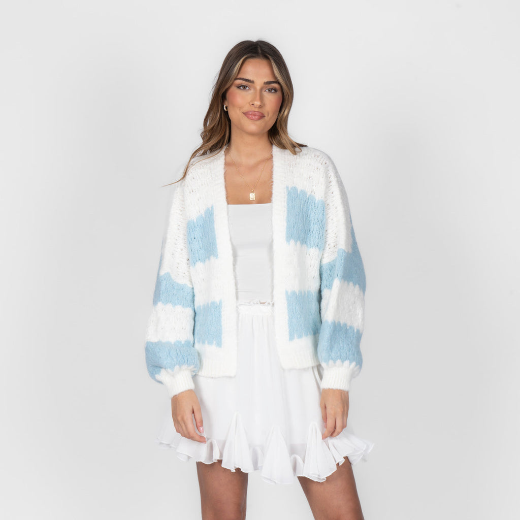 Cardigan oversize à rayures audacieuses