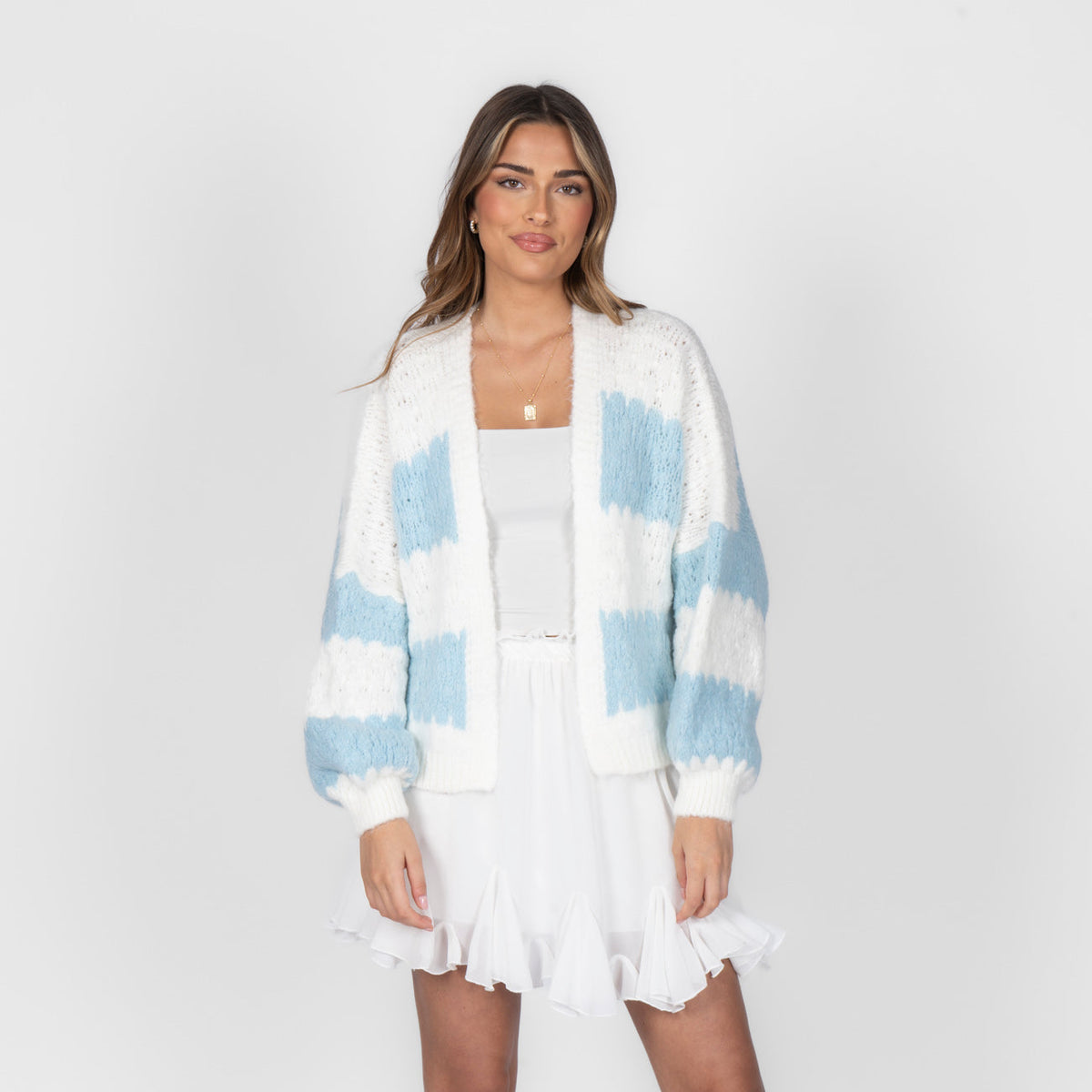 Cardigan oversize à rayures audacieuses