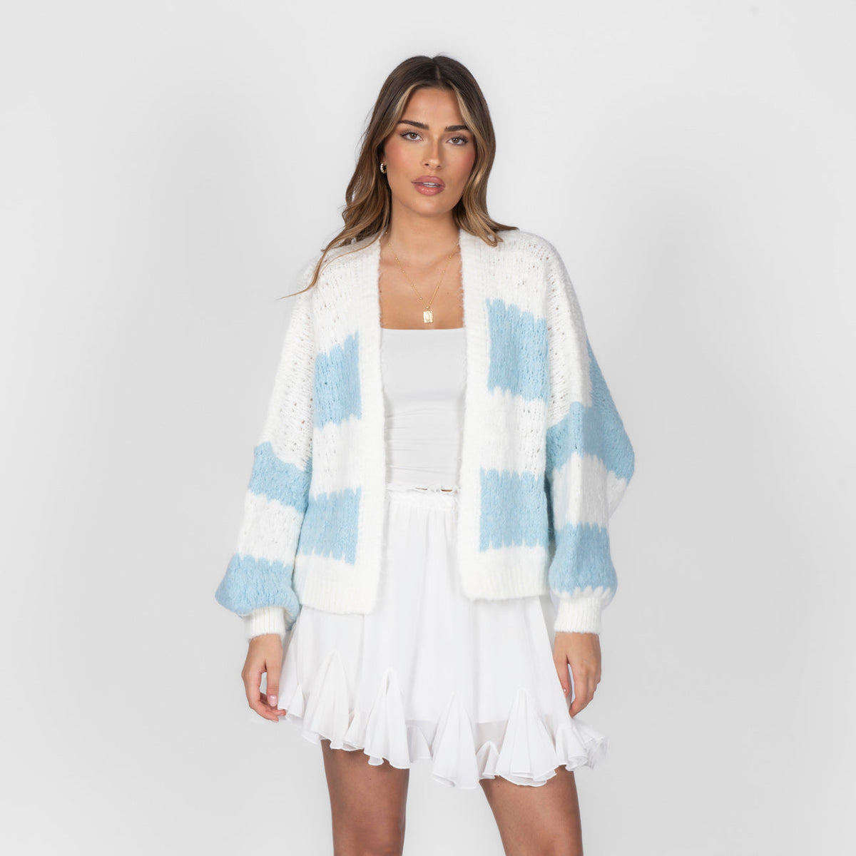 Cardigan oversize à rayures audacieuses