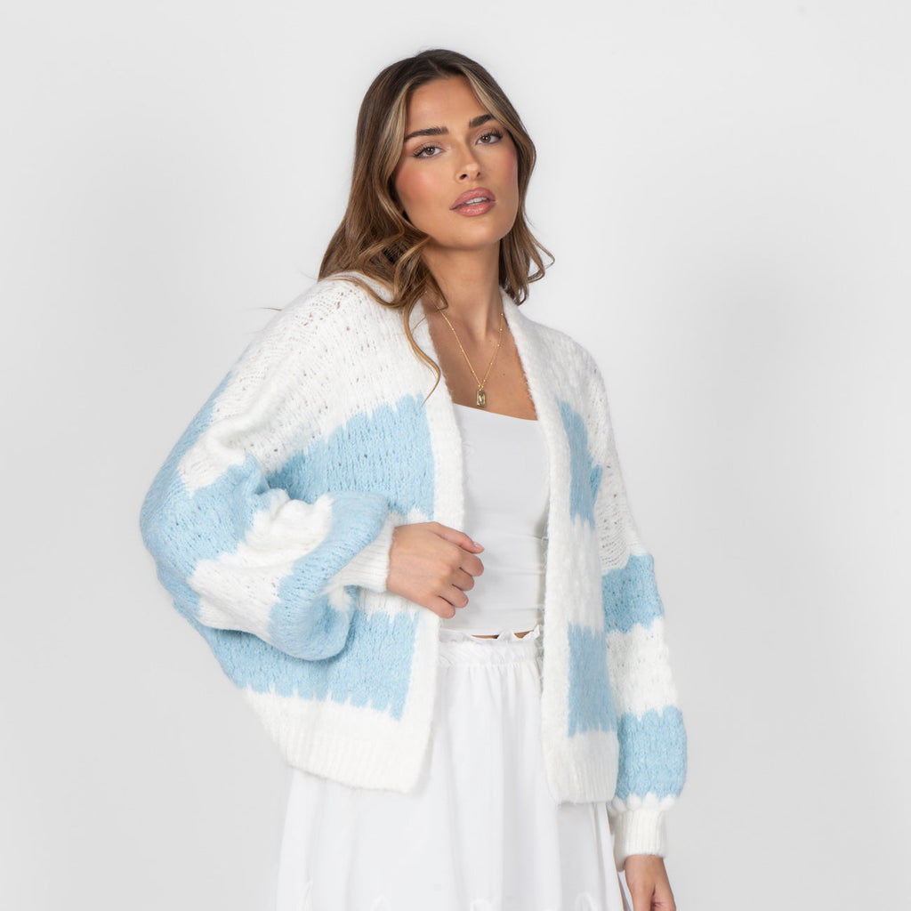 Cardigan oversize à rayures audacieuses