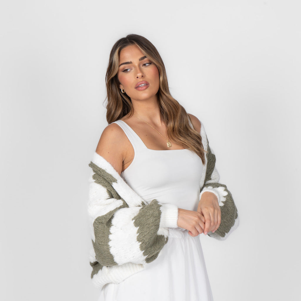 Cardigan oversize à rayures audacieuses