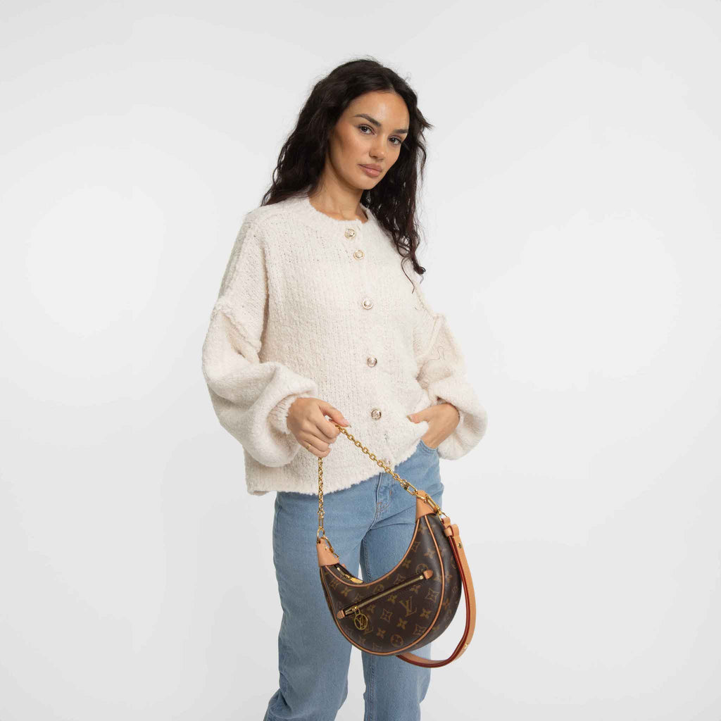 Cardigan oversize court en bouclé « CozyGlam »
