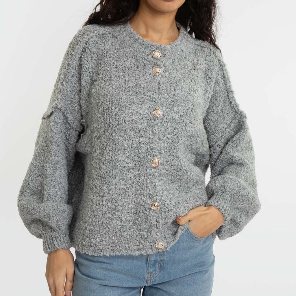 Cardigan oversize court en bouclé « CozyGlam »