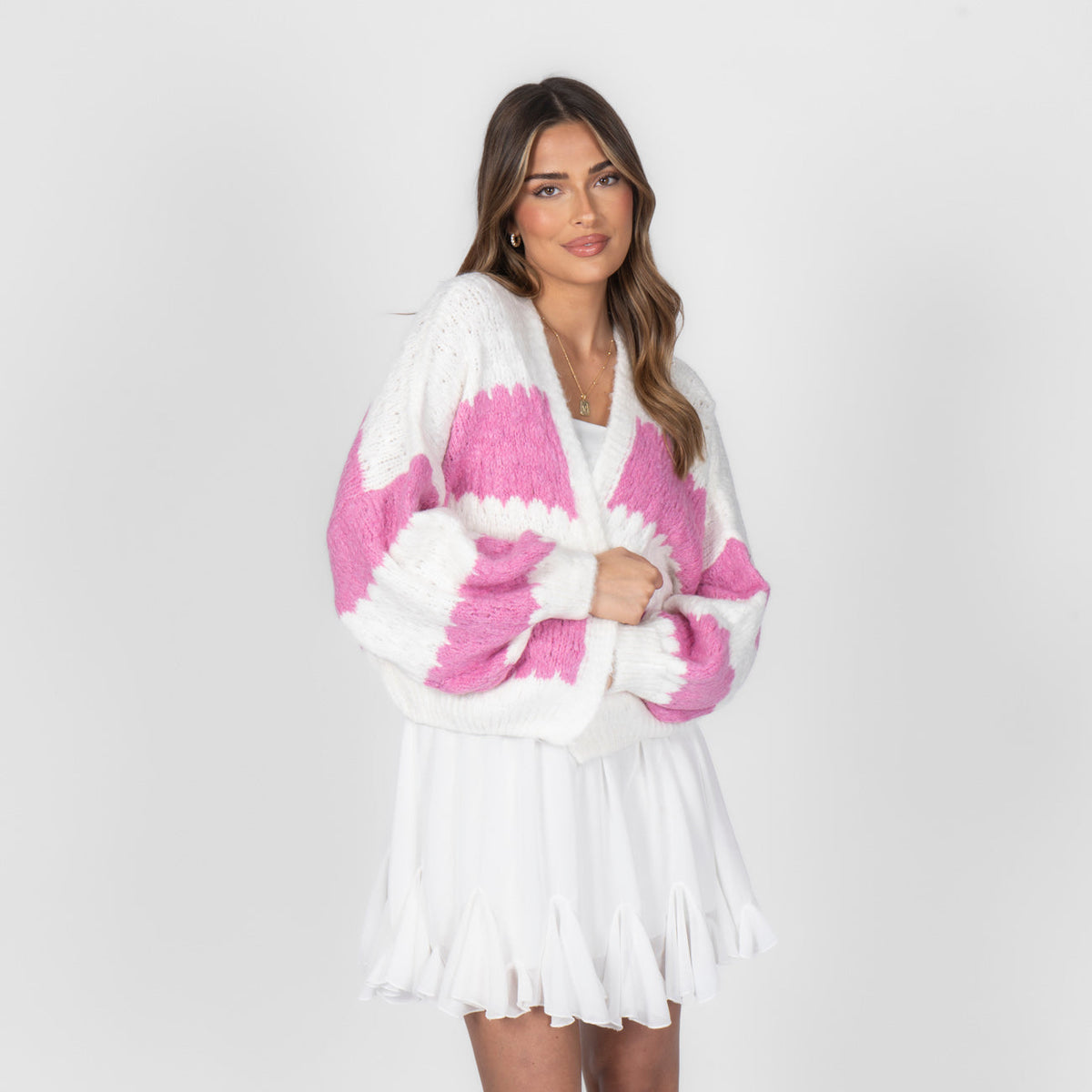 Cardigan oversize à rayures audacieuses