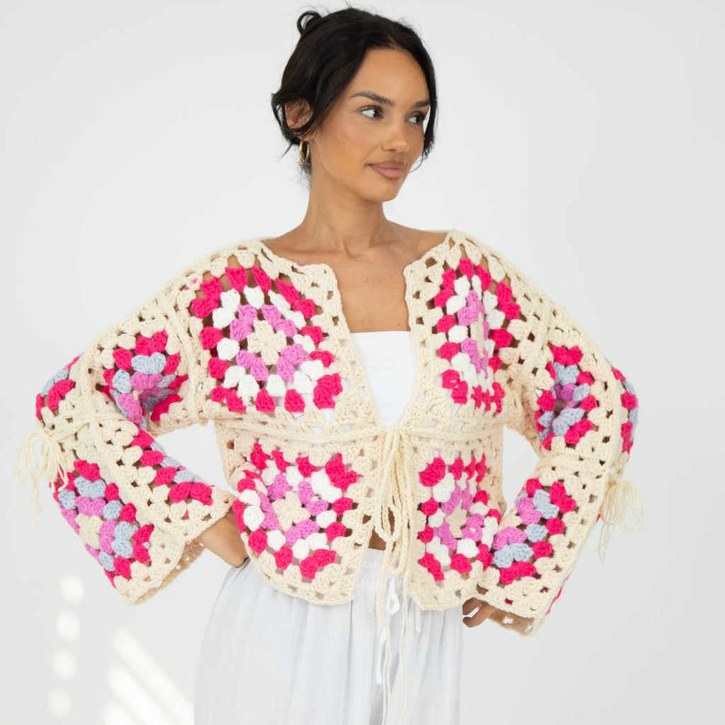 Cardigan bohème fait main