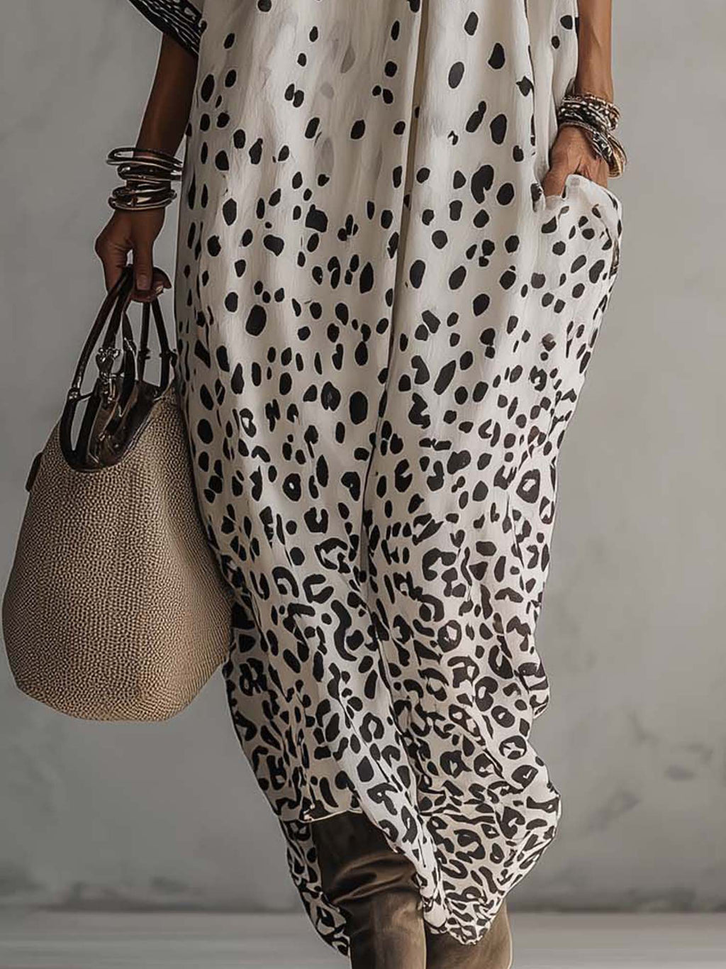 Roxane Flowing Animal-Print Dress
