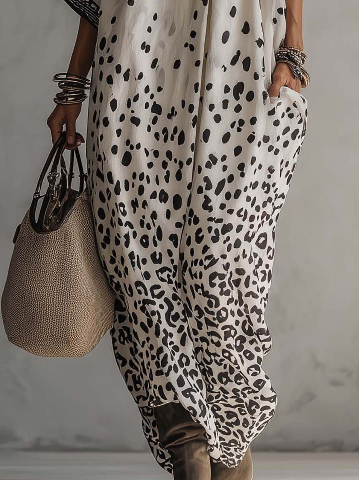 Roxane Flowing Animal-Print Dress