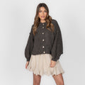 Cardigan oversize court en bouclé « CozyGlam »