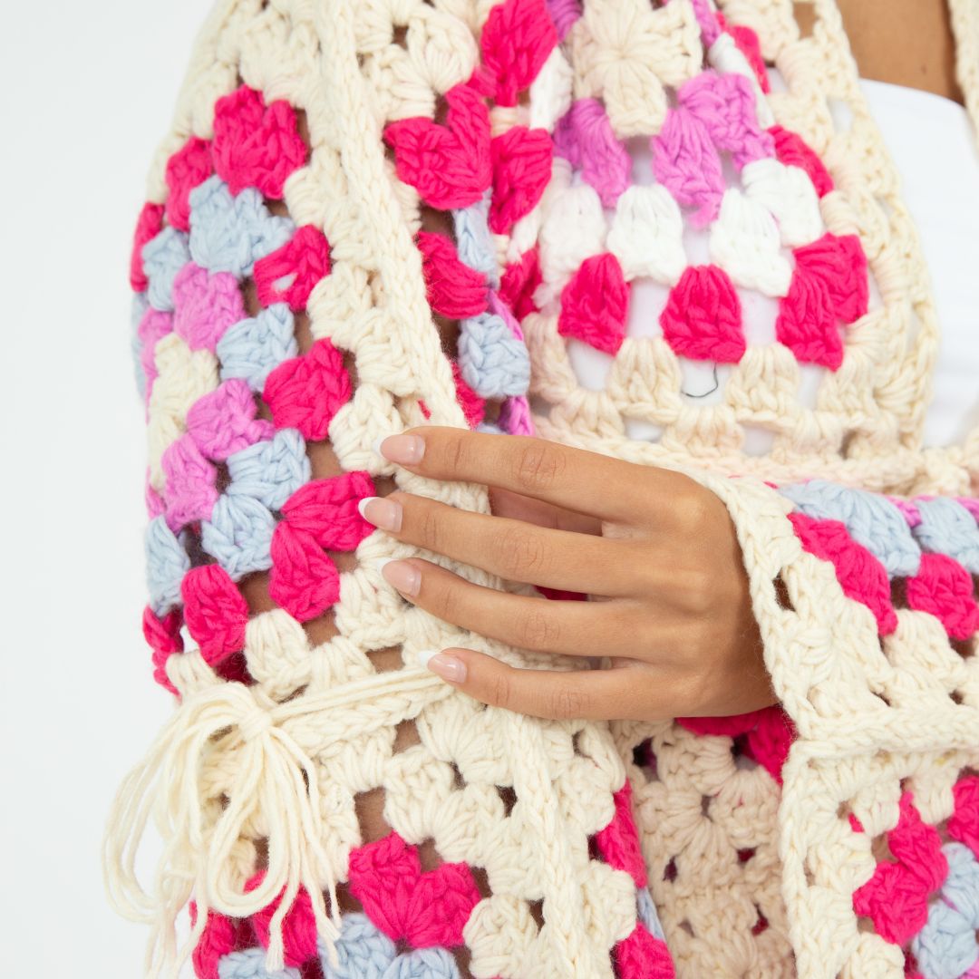 Cardigan bohème fait main