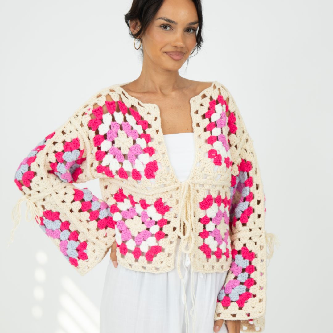 Cardigan bohème fait main