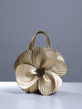 Sac à fleurs en cuir doré Acsah