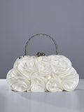 Sac floral en satin blanc Adahy