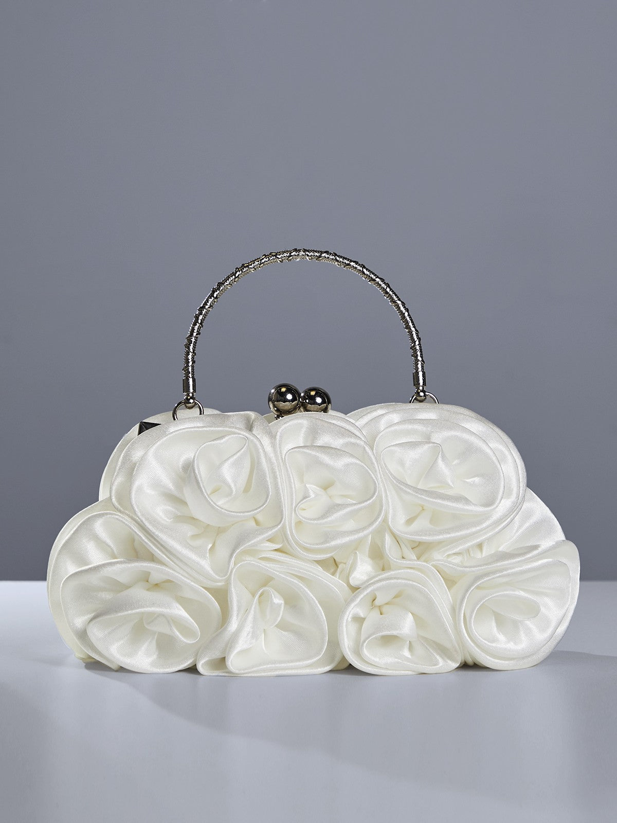 Sac floral en satin blanc Adahy