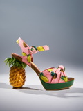 Sandales Azhira roses à motif ananas pour un look amusant et élégant