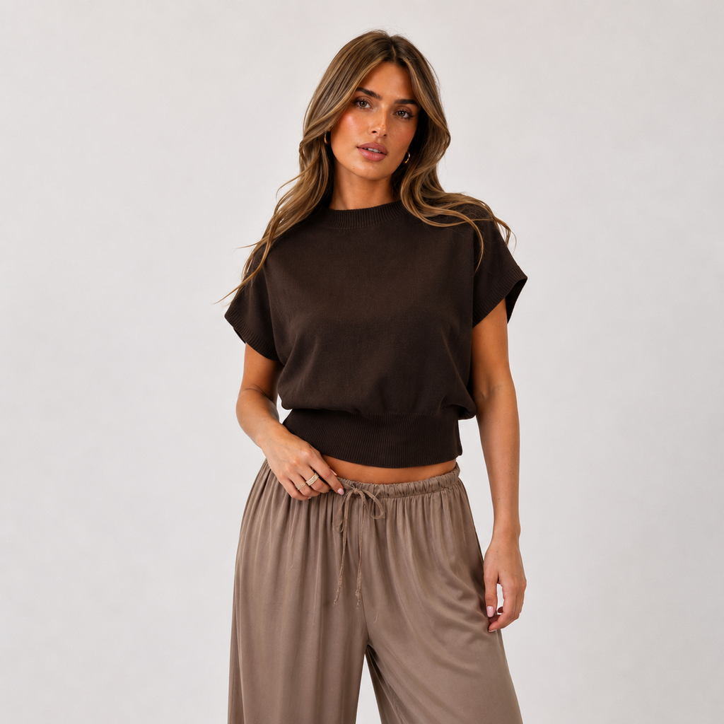 Top en maille sans manches