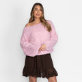 Pull décontracté à épaules dénudées