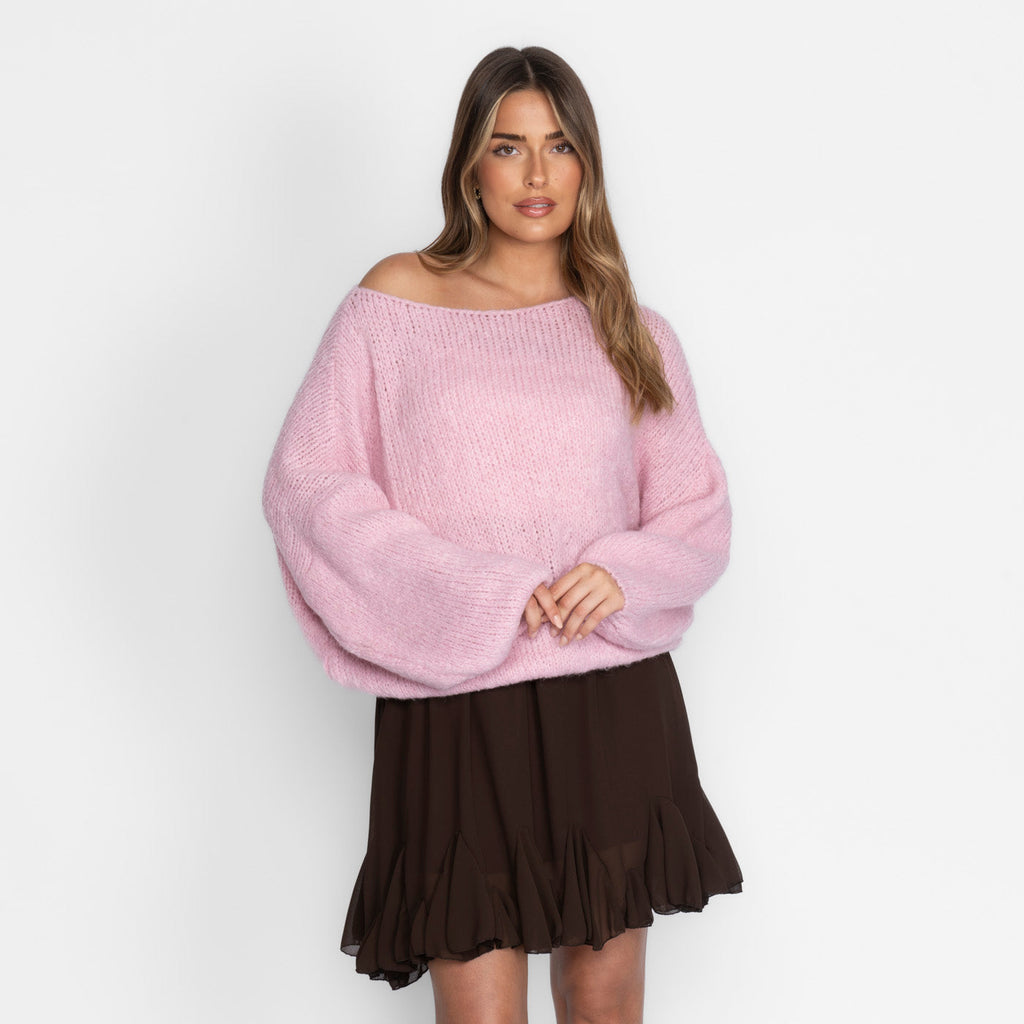 Pull décontracté à épaules dénudées