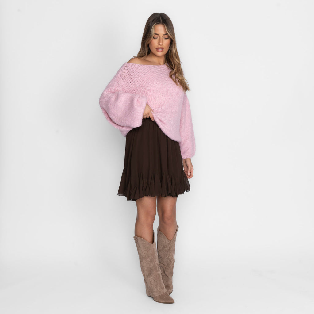 Pull décontracté à épaules dénudées