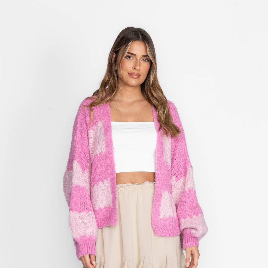 Cardigan oversize à rayures audacieuses