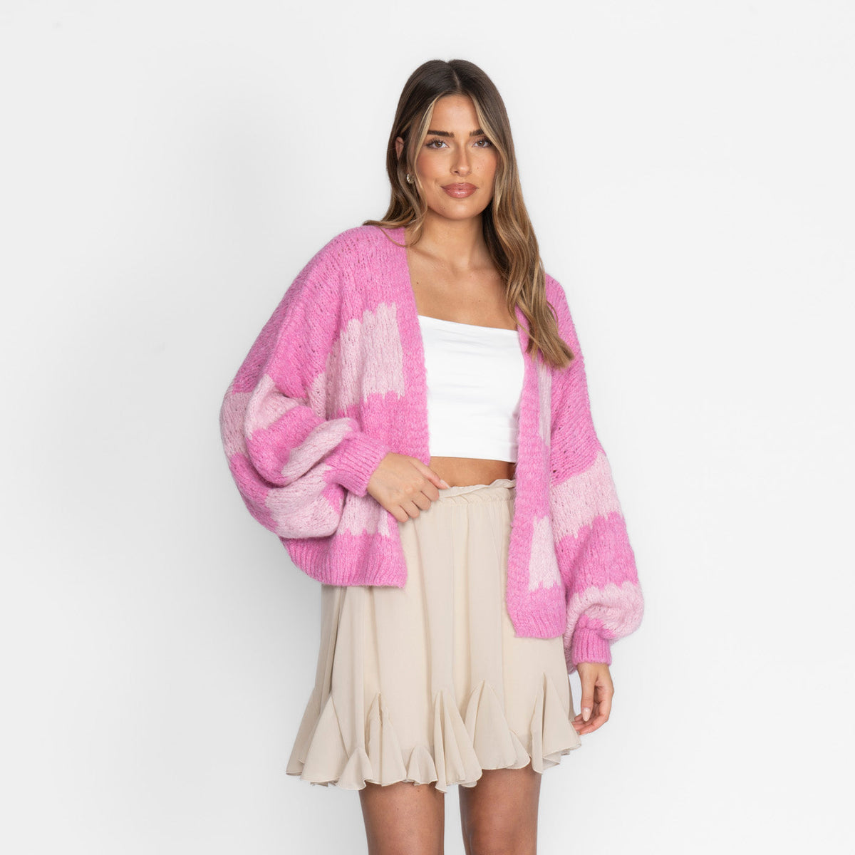 Cardigan oversize à rayures audacieuses