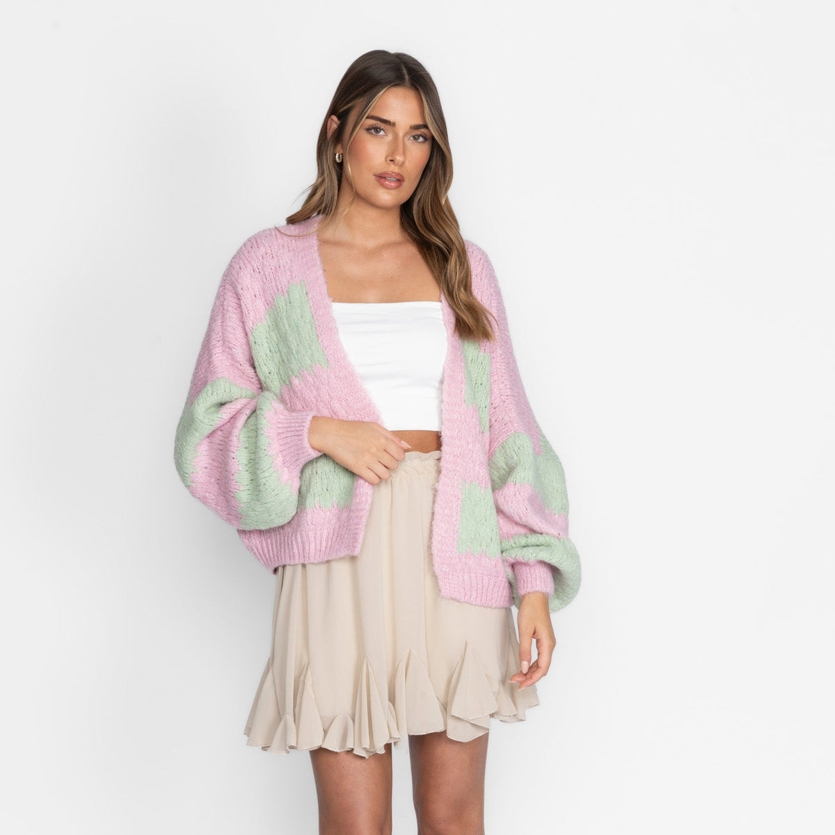 Cardigan oversize à rayures audacieuses