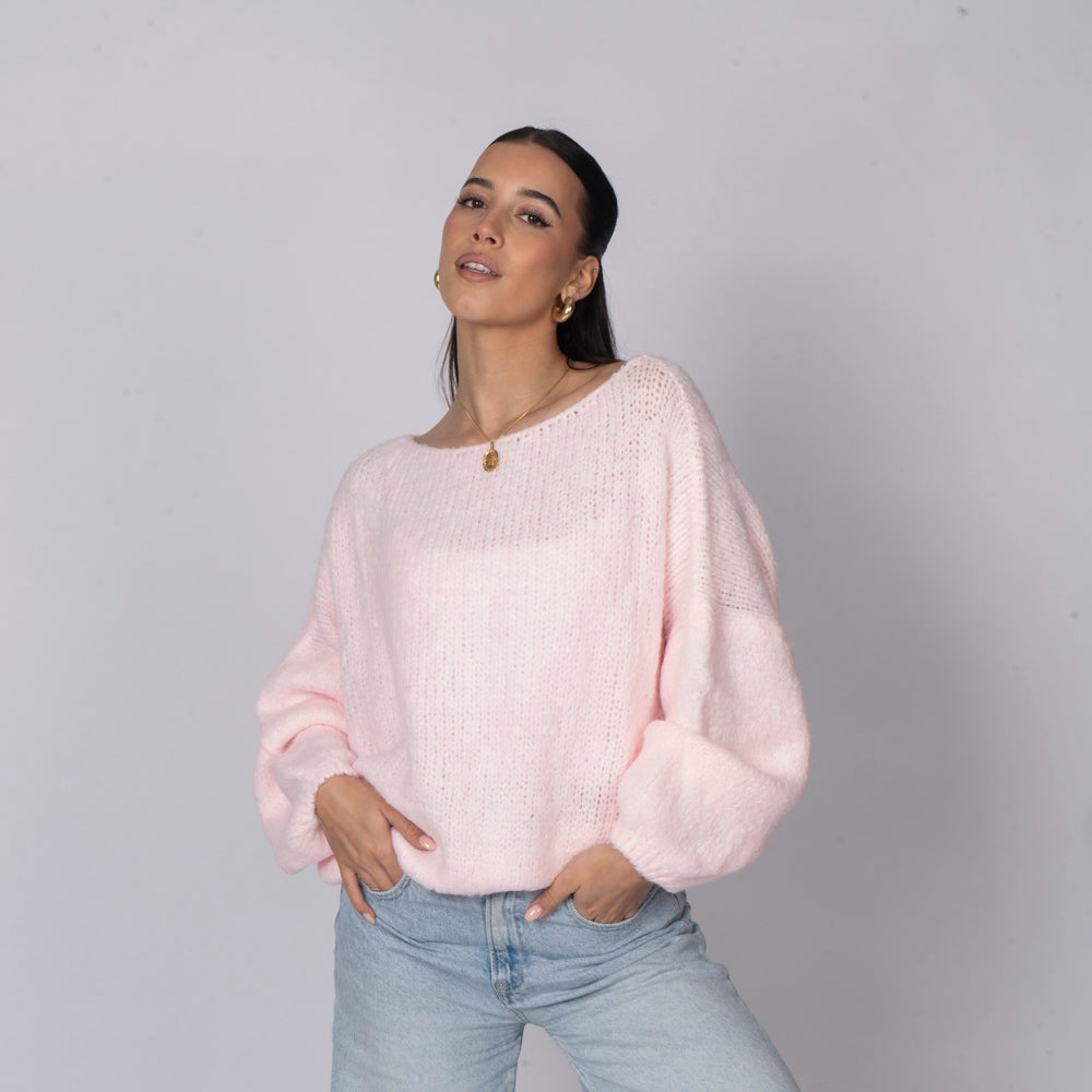 Pull décontracté à épaules dénudées