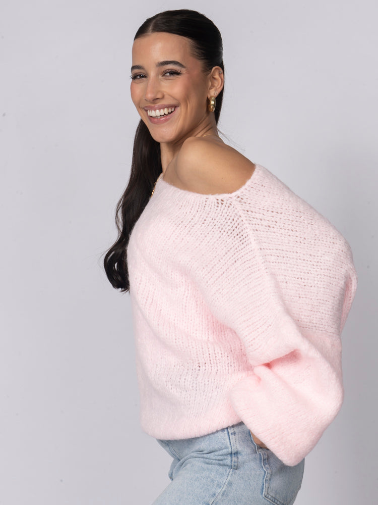 Pull décontracté à épaules dénudées