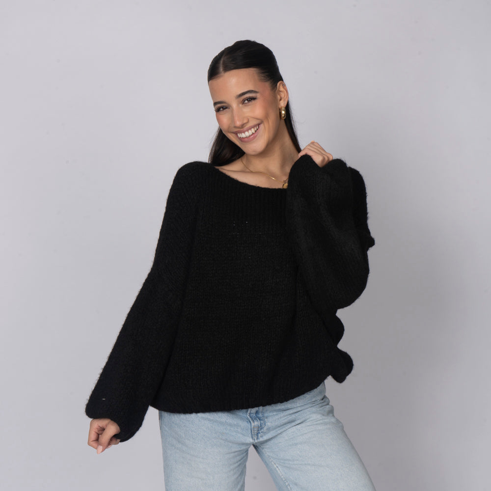 Pull décontracté à épaules dénudées