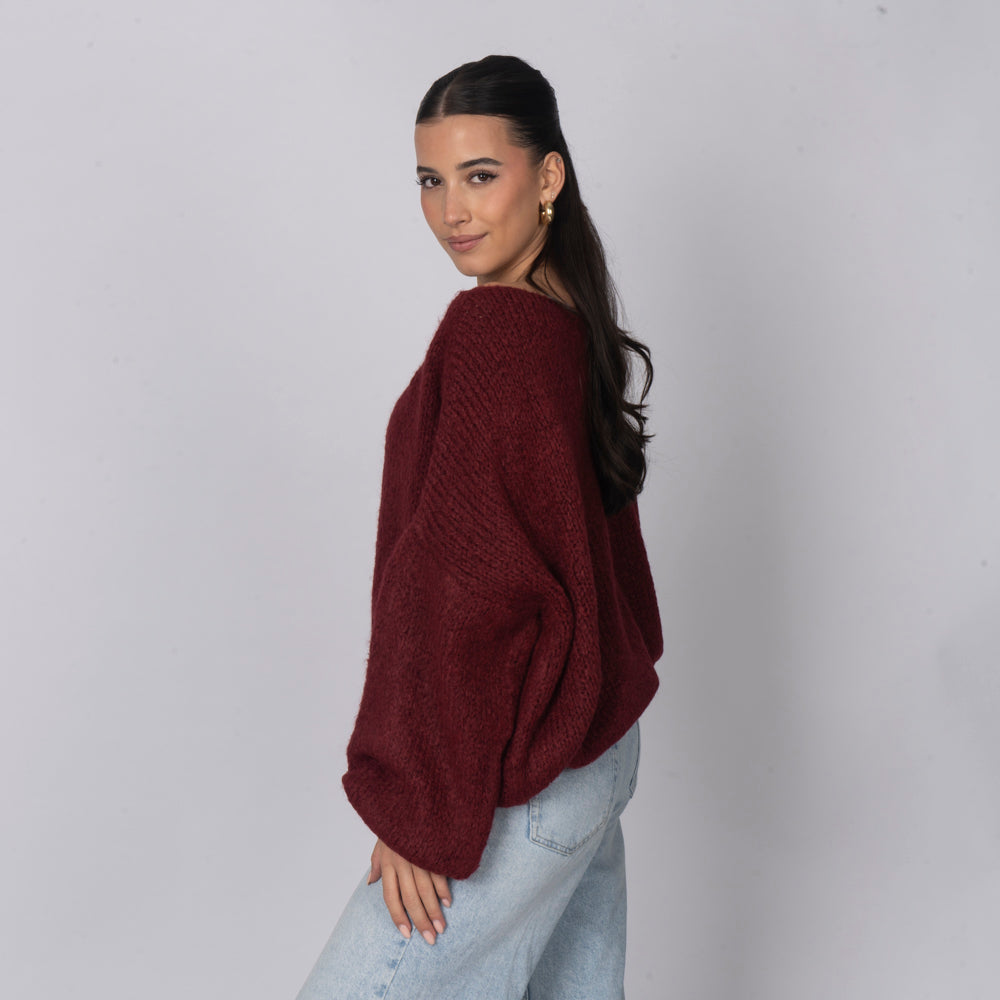 Pull décontracté à épaules dénudées