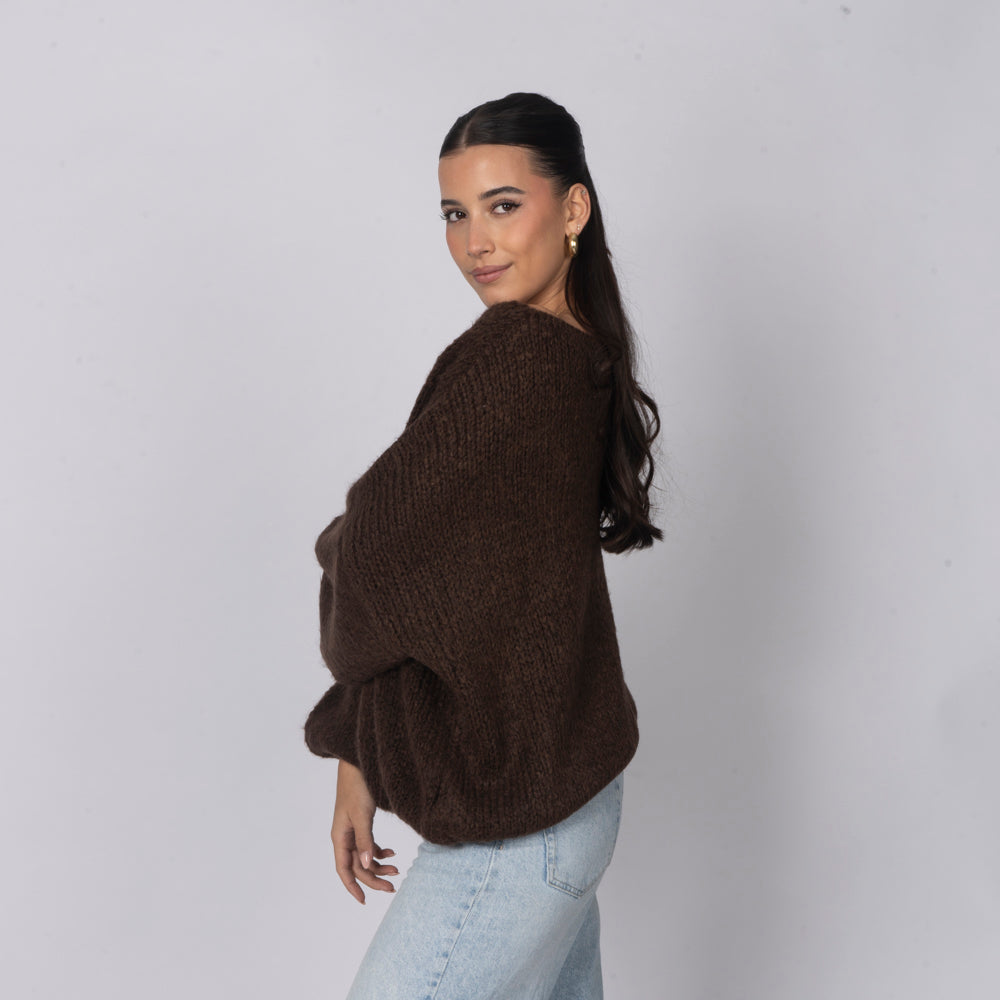 Pull décontracté à épaules dénudées