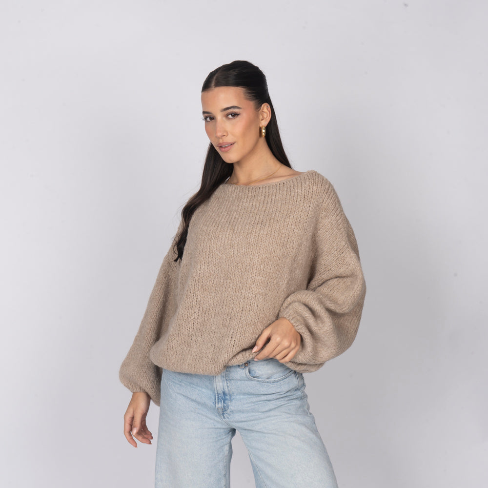 Pull décontracté à épaules dénudées