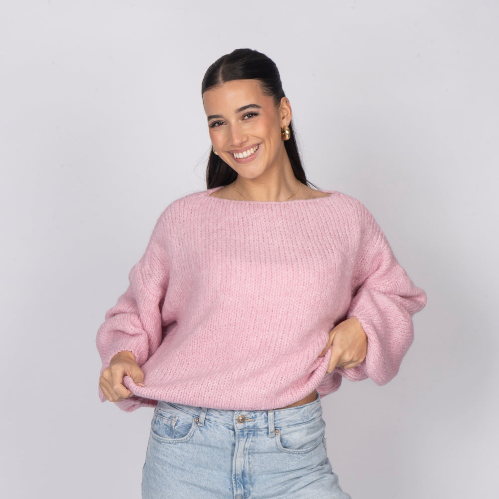 Pull décontracté à épaules dénudées