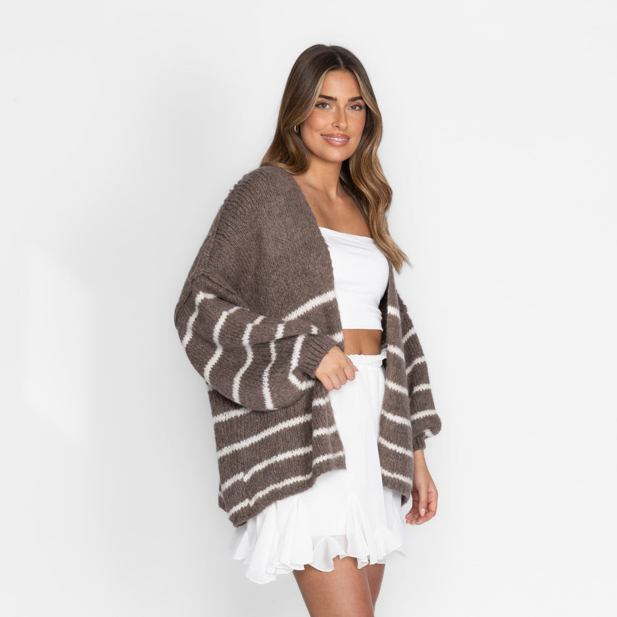 CASUALCOZY Cardigan rayé