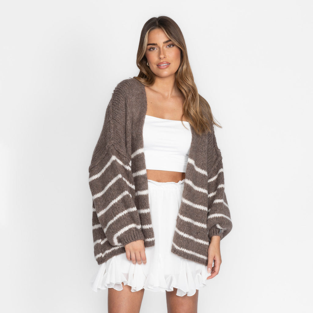 CASUALCOZY Cardigan rayé