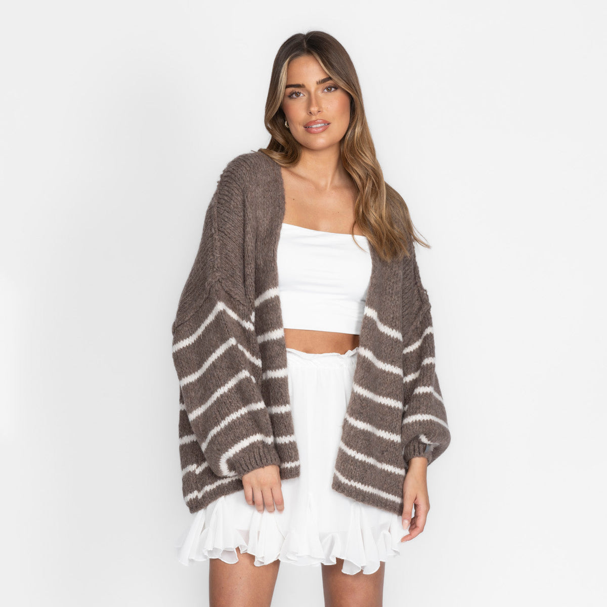 CASUALCOZY Cardigan rayé