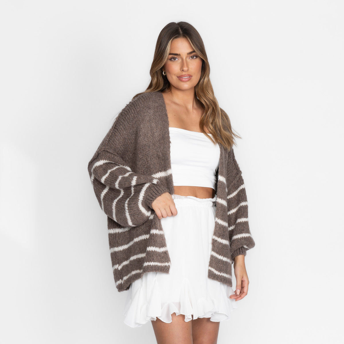 CASUALCOZY Cardigan rayé