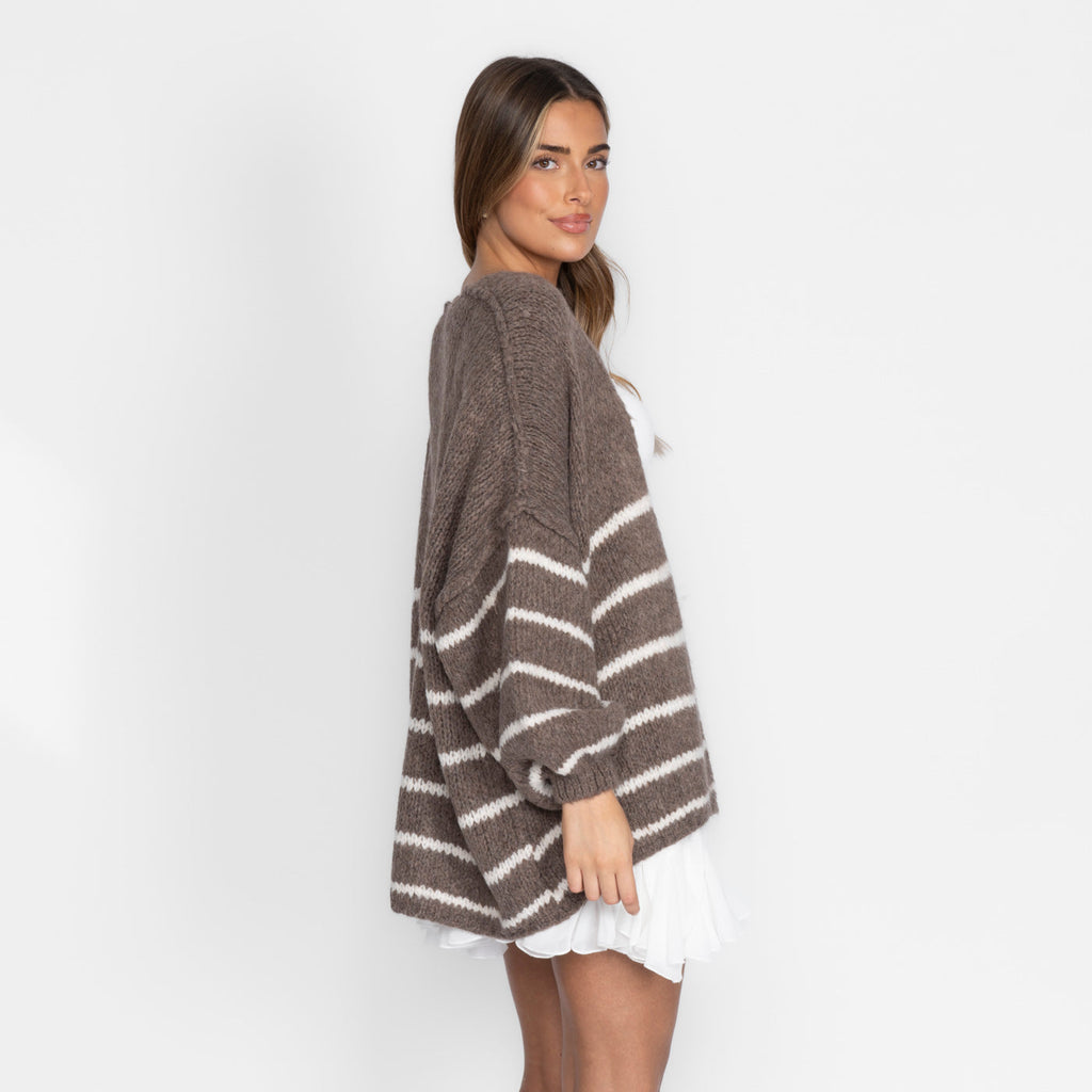 CASUALCOZY Cardigan rayé