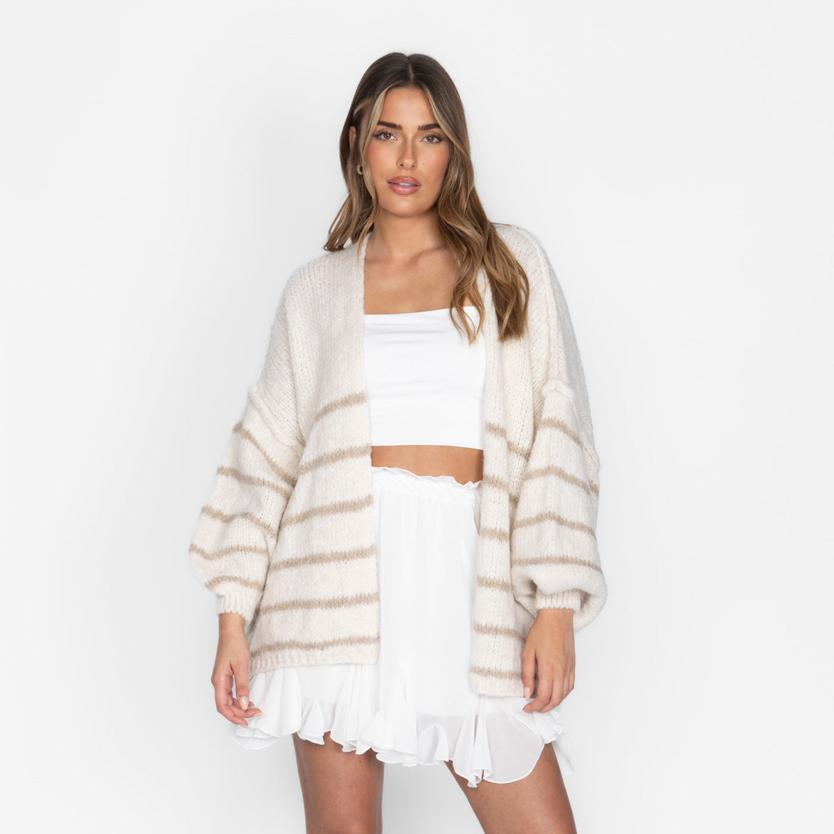 CASUALCOZY Cardigan rayé