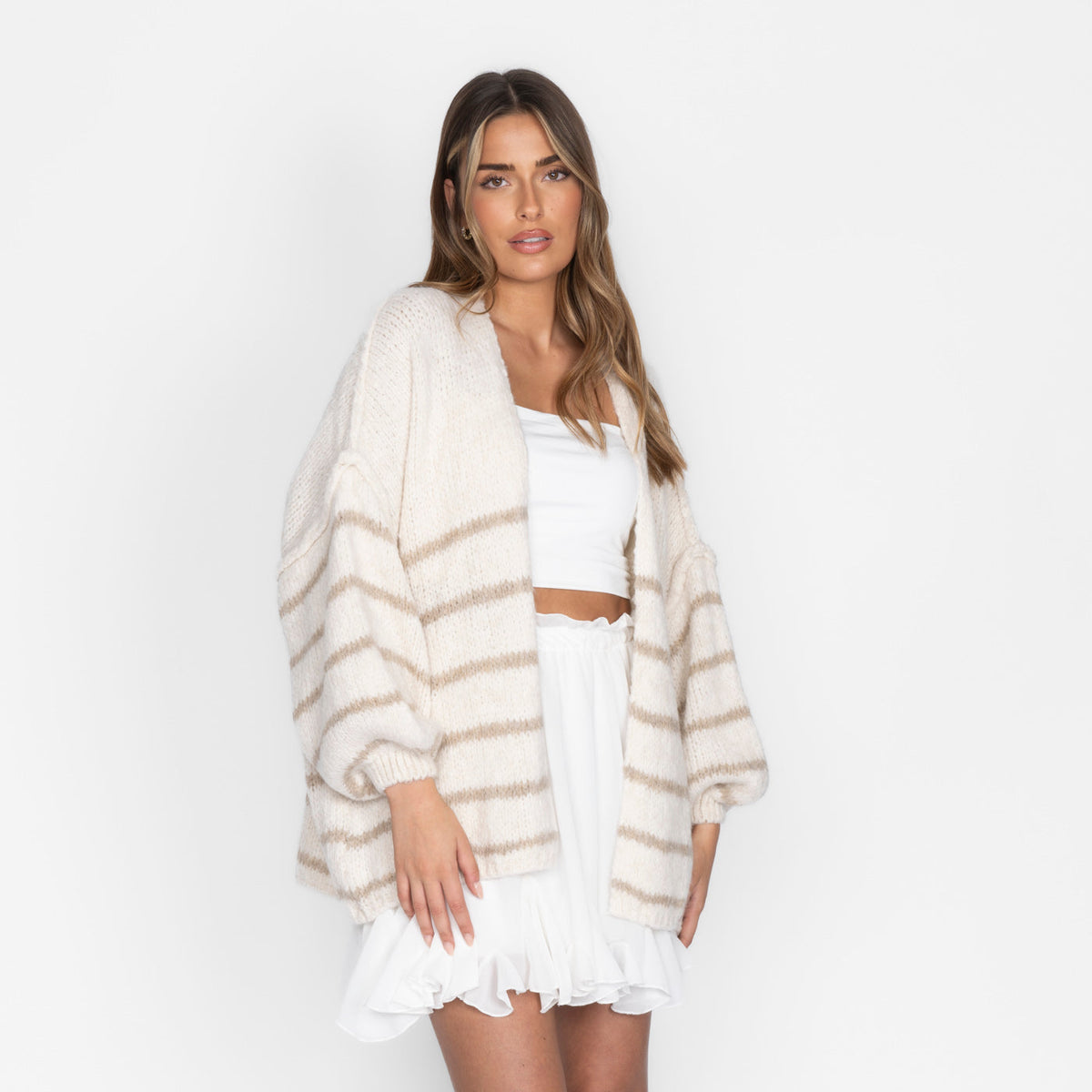 CASUALCOZY Cardigan rayé